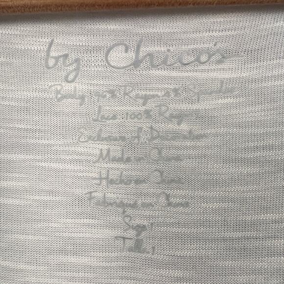 Chico's Womens M Boho Peasant Feminine Romantic Fairycore Lace Sleeve Knit Top - Picture 6 of 11